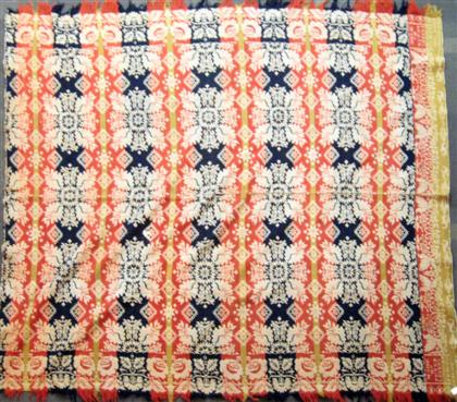 Three-color jacquard coverlet   