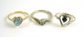 THREE COLORED GEMSTONE AND GOL