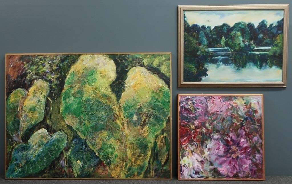 Three colorful contemporary