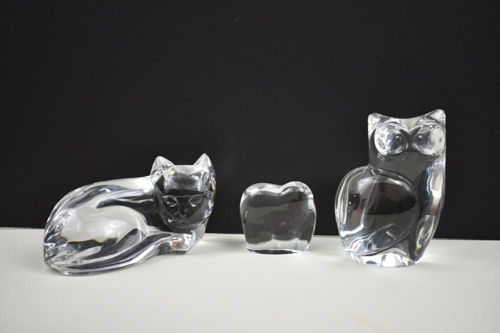 THREE COLORLESS GLASS
