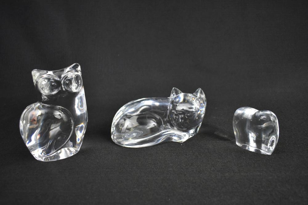 THREE COLORLESS GLASS