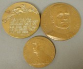 Three commemorative bronze med