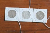 THREE COMMEMORATIVE SILVER HAL