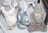 THREE CONCRETE GARDEN ORNAMENT