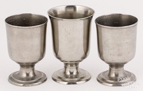 THREE CONNECTICUT PEWTER