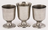 THREE CONNECTICUT PEWTER CHALI