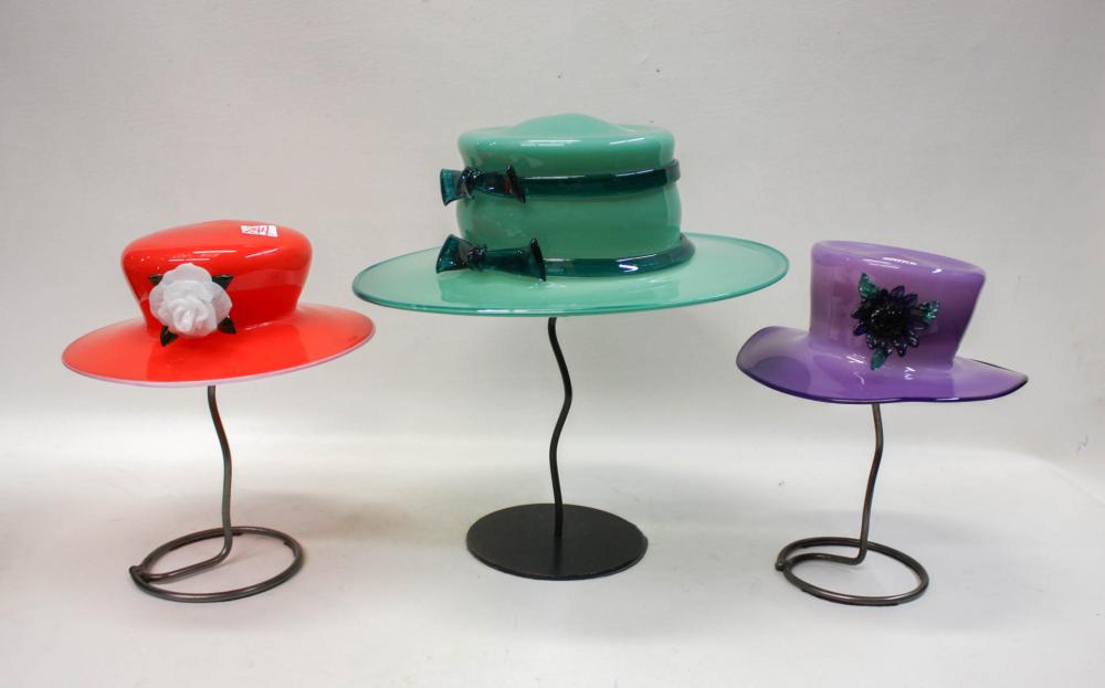 THREE CONTEMPORARY ART GLASS LADY'S