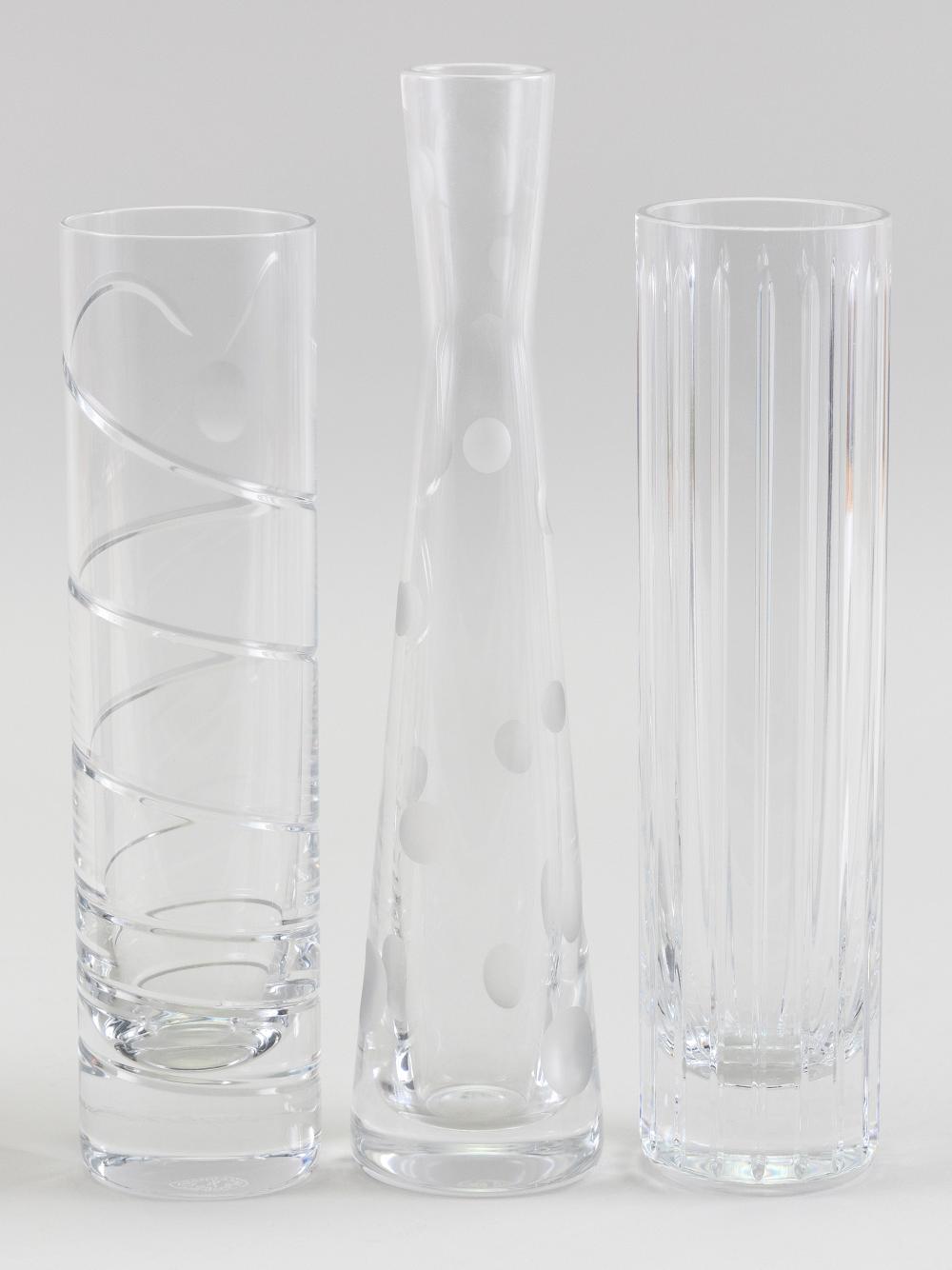 THREE CONTEMPORARY BACCARAT CRYSTAL