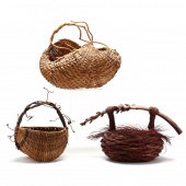 THREE CONTEMPORARY BASKETS The