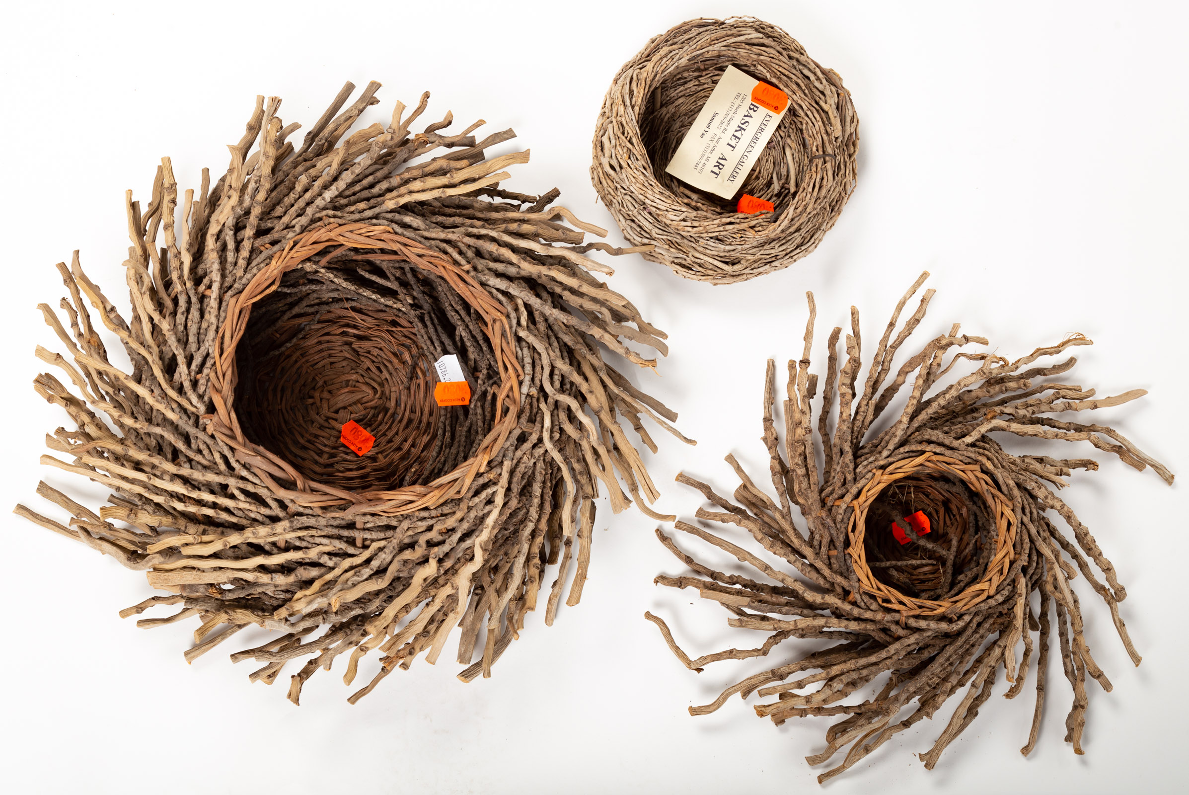 THREE CONTEMPORARY BIRD'S NEST