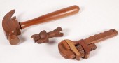 THREE CONTEMPORARY CARVED WOOD