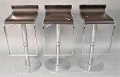 THREE CONTEMPORARY CHROME BAR