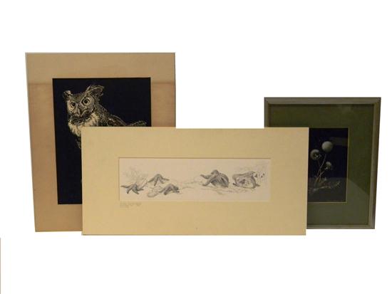 Three contemporary drawings