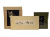 Three contemporary drawings in
