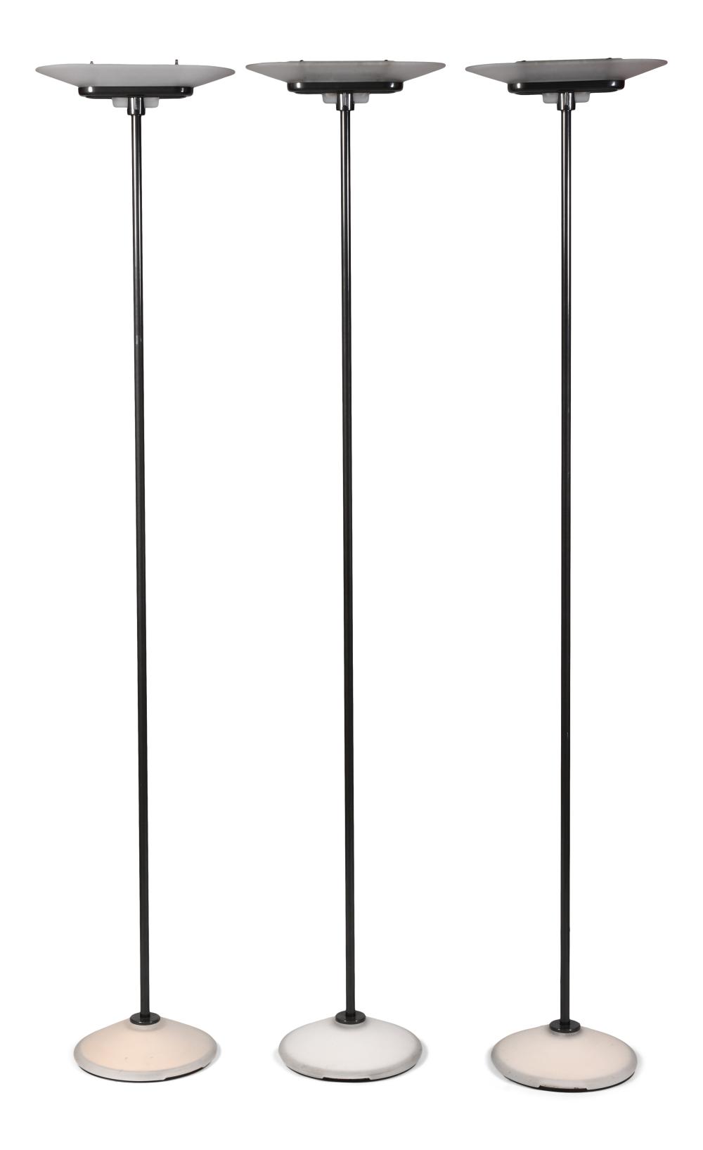 THREE CONTEMPORARY FROSTED GLASS