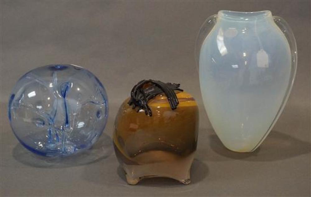 THREE CONTEMPORARY GLASS SCULPTURES