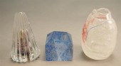 THREE CONTEMPORARY GLASS SCULP