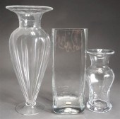 THREE CONTEMPORARY GLASS VASES