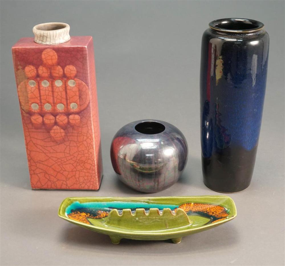 THREE CONTEMPORARY GLAZED CERAMIC