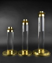THREE CONTEMPORARY LUCITE & BR