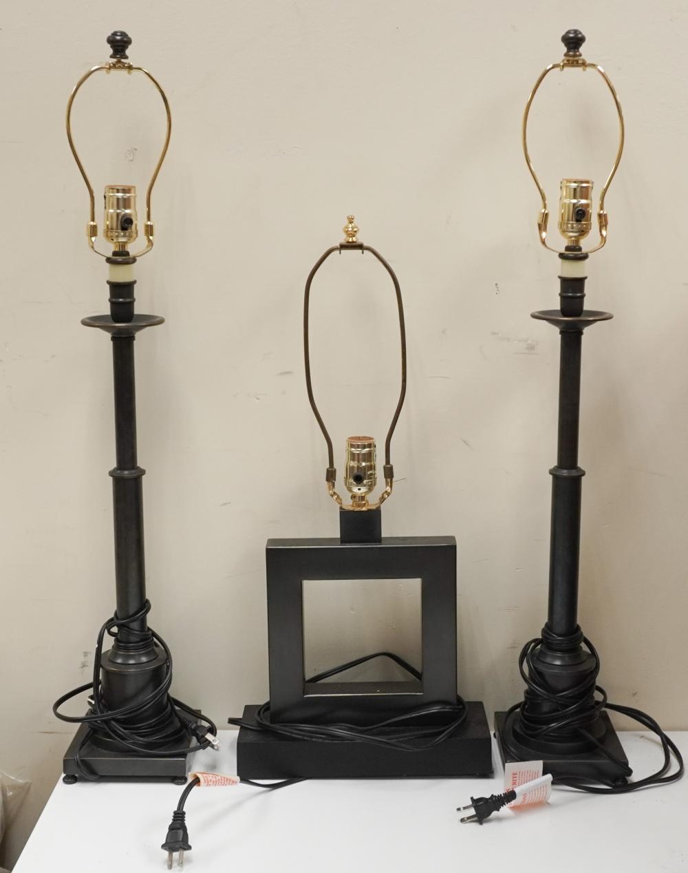 THREE CONTEMPORARY METAL TABLE