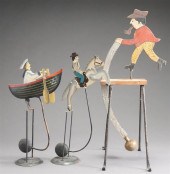 THREE CONTEMPORARY PAINTED MET