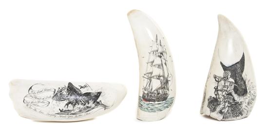 Three Contemporary Scrimshaw