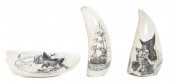 Three Contemporary Scrimshaw W