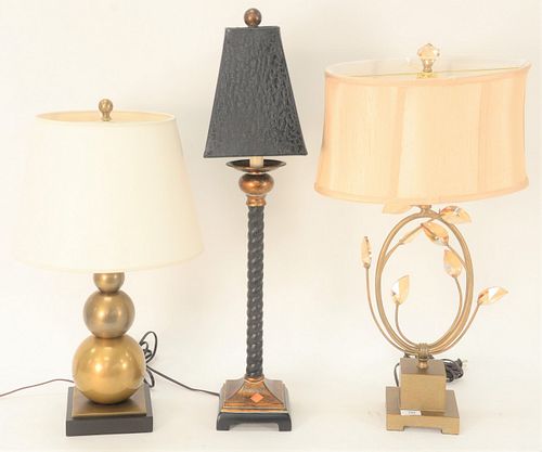 THREE CONTEMPORARY TABLE LAMPS, TWO