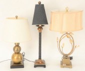 THREE CONTEMPORARY TABLE LAMPS