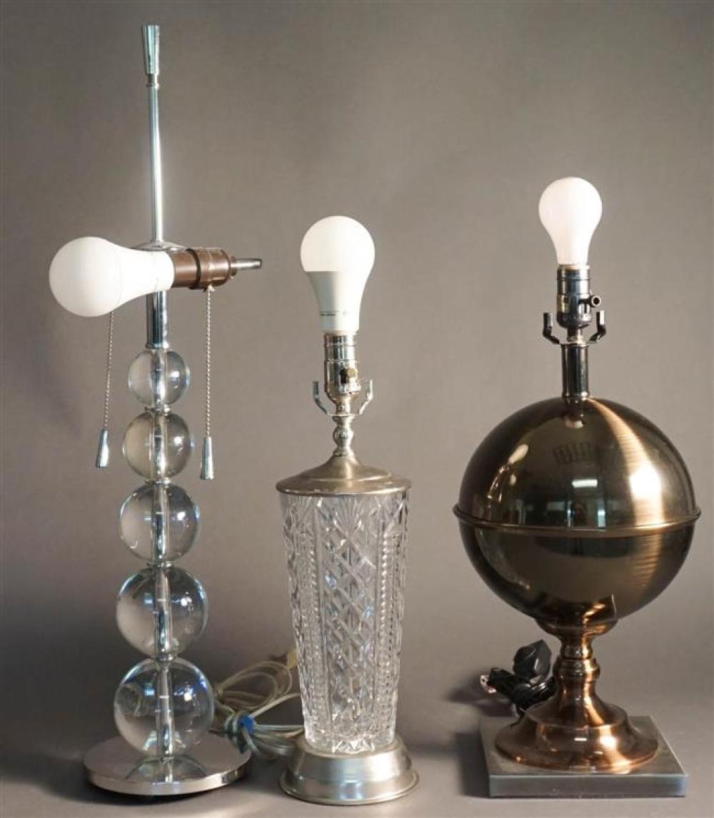 THREE CONTEMPORARY TABLE LAMPSThree
