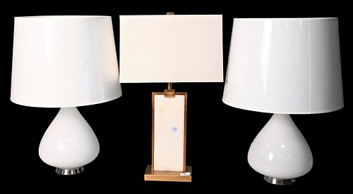 THREE CONTEMPORARY TABLE LAMPSThree
