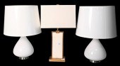 THREE CONTEMPORARY TABLE LAMPS