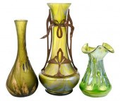 THREE CONTINENTAL ART GLASS VA