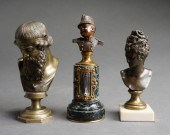 THREE CONTINENTAL BRONZE BUSTS