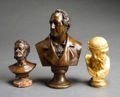 THREE CONTINENTAL BRONZE BUSTS