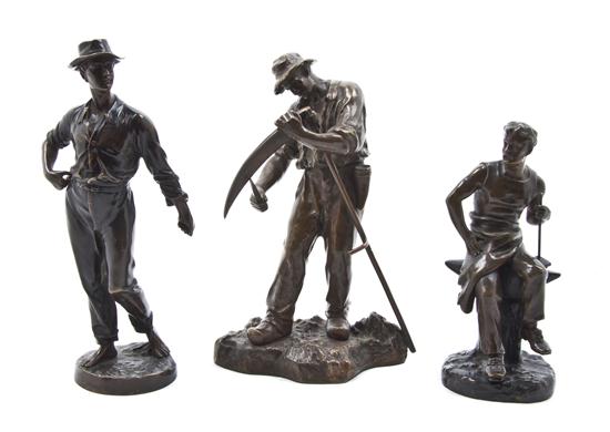 Three Continental Bronze Figures