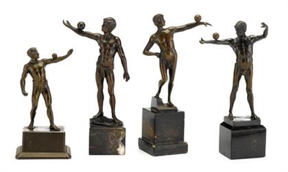 Three Continental bronze figures of