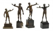 Three Continental bronze figur