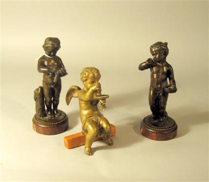 Three Continental bronze figures of