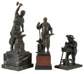 THREE CONTINENTAL BRONZE FIGUR