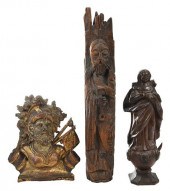THREE CONTINENTAL CARVED ARCHI