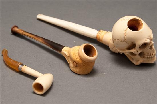 Three Continental carved ivory