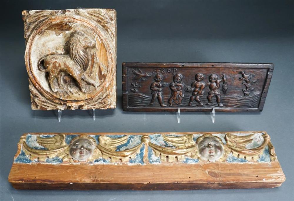 THREE CONTINENTAL CARVED WOOD