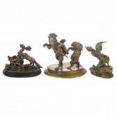 THREE CONTINENTAL FOX BRONZES