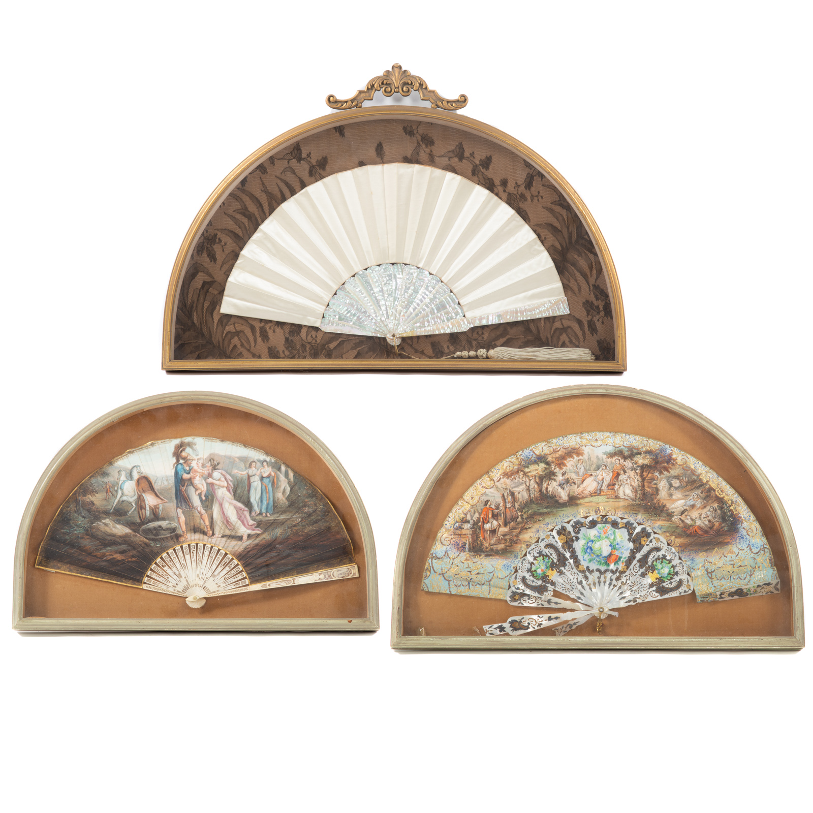 THREE CONTINENTAL FRAMED HAND
