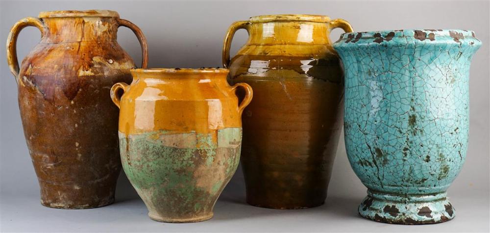 THREE CONTINENTAL GLAZED POTTERY
