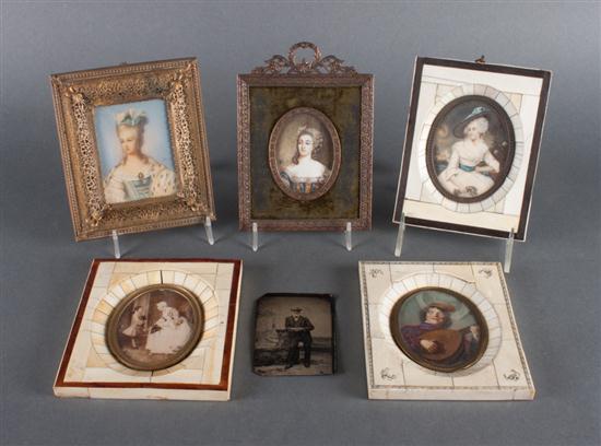 Three Continental gouaches on ivory