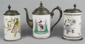 THREE CONTINENTAL PEWTER-MOUNT