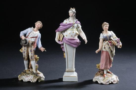 THREE CONTINENTAL PORCELAIN FIGURES